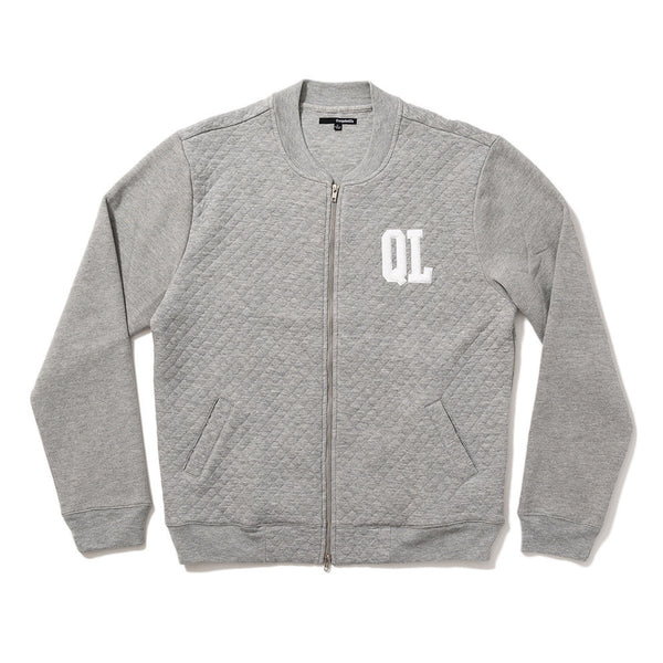 Quilted Fleece Zip Up - Heather Grey