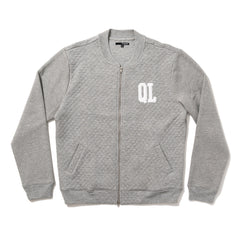 Quilted Fleece Zip Up - Heather Grey
